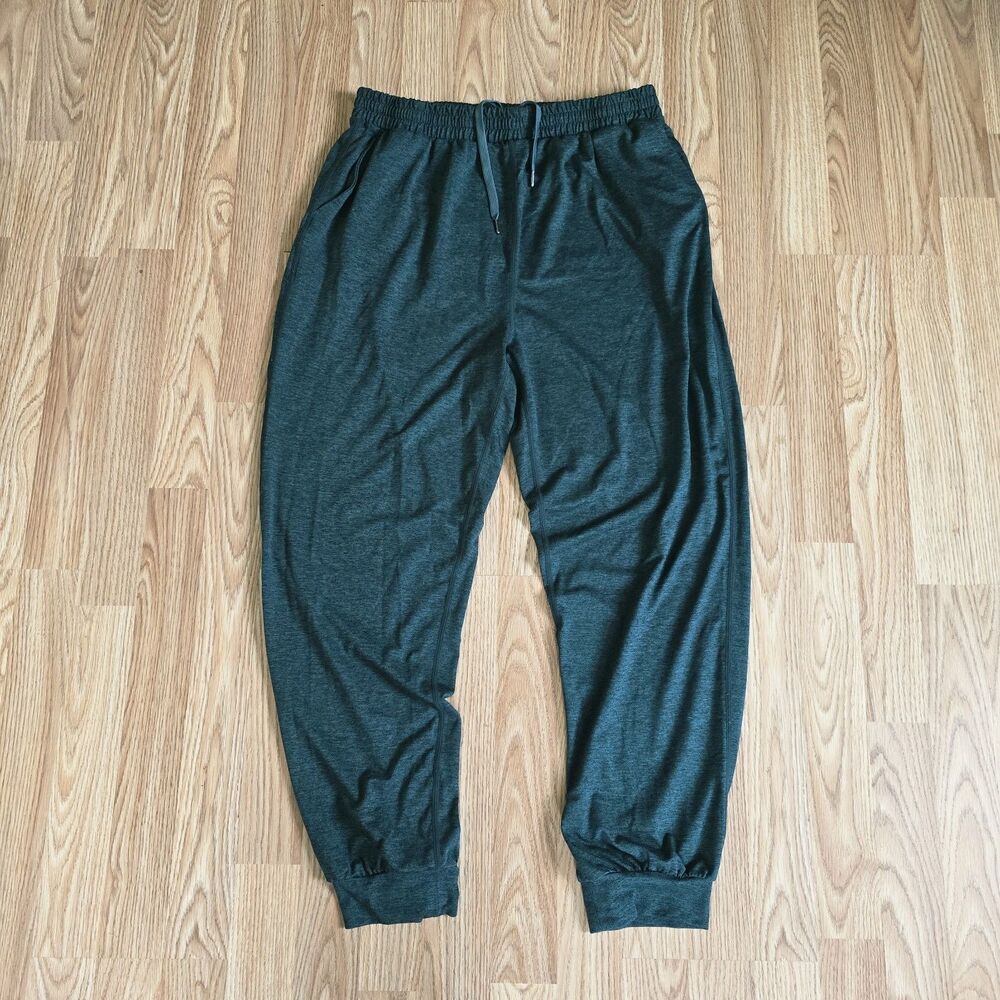 Quince Jogger Mens Large Heather Green Stretch Drawstring Casual